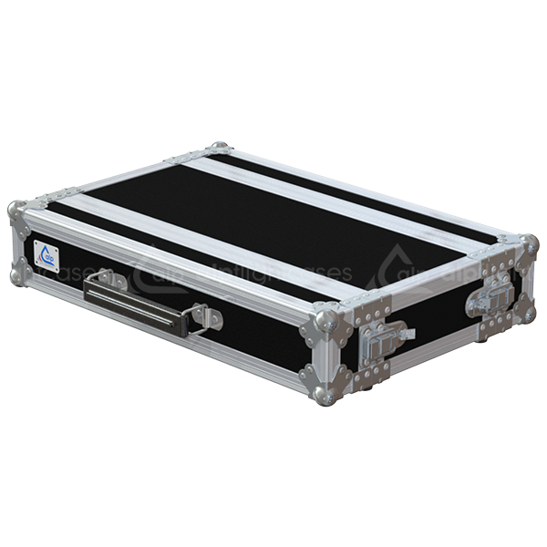 Front view of the professional Rack 2D PRO 19 inch 1U 250mm depth flight case by ALP Flight Cases