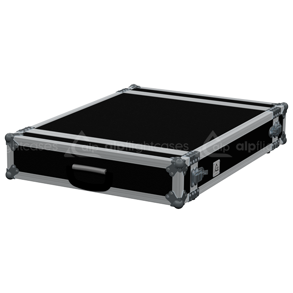 Front view of the professional Rack 2D PRO 19 inch 1U 550mm depth flight case by ALP Flight Cases