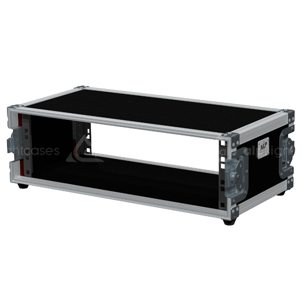 Front view of the professional Rack 2D PRO 19 inch 3U 250mm depth flight case by ALP Flight Cases