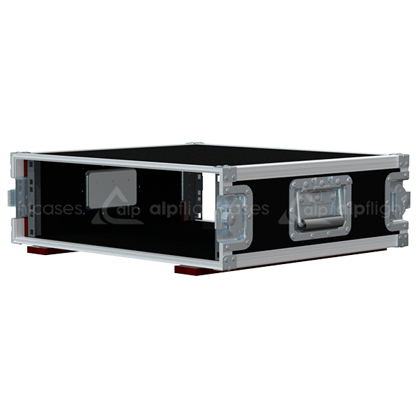 Front view of the professional Rack 2D PRO 19 inch 3U 450mm depth flight case by ALP Flight Cases