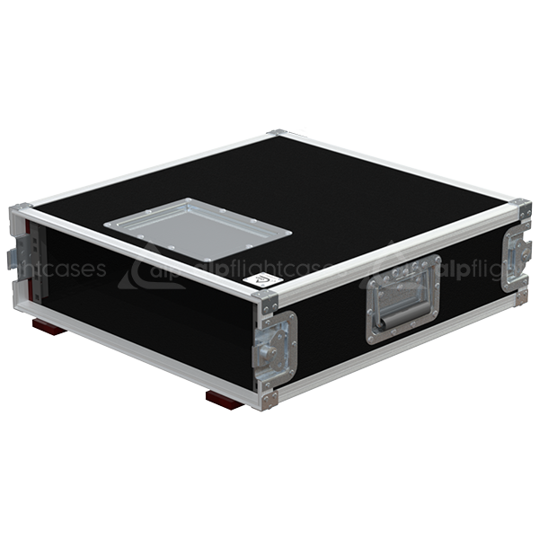 Front view of the professional Rack 2D PRO 19 inch 3U 550mm depth flight case by ALP Flight Cases