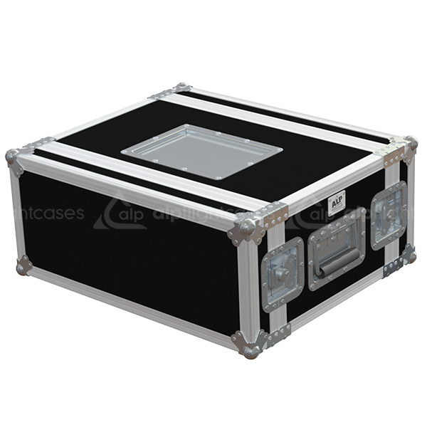 Front view of the professional Rack 2D PRO 19 inch 4U 250mm depth flight case by ALP Flight Cases