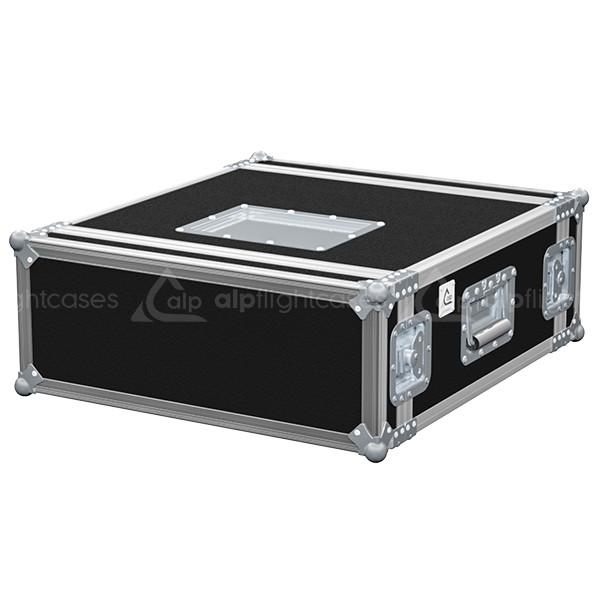 Front view of the professional Rack 2D PRO 19 inch 4U 550mm depth flight case by ALP Flight Cases