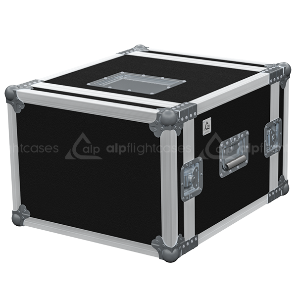 Front view of the professional Rack 2D PRO 19 inch 8U 450mm depth flight case by ALP Flight Cases