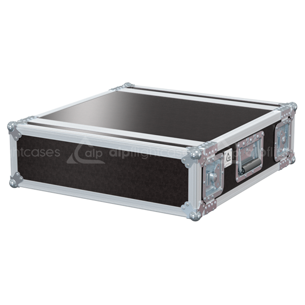 Front view of the professional Rack 2D STD 19 inch 3U 450mm depth flight case by ALP Flight Cases