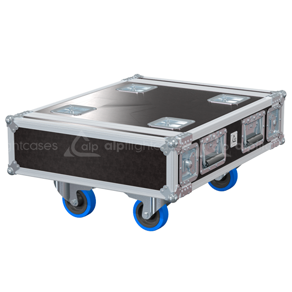 Front view of the professional Rack 2D STD 19 inch 3U 550mm depth flight case with wheels by ALP Flight Cases