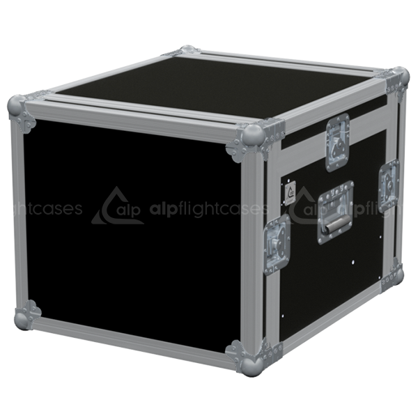Exterior front view of the ultra-compact 3D PRO 19 inch rack 6U 10U with PVC finish by ALP Flight Cases