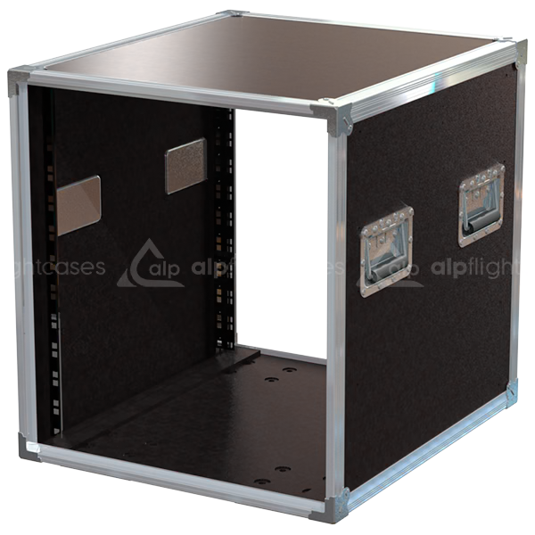 Front view of the professional Rack Speedy Box 19 inch 12U 550mm depth flight case by ALP Flight Cases