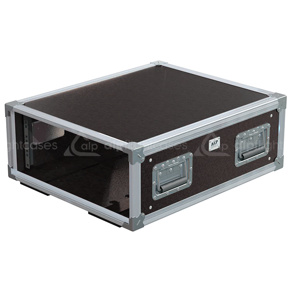 Front view of the professional Rack Speedy Box 19 inch 4U 550mm depth flight case by ALP Flight Cases