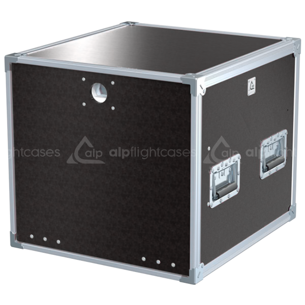 Front view of the professional Rack Speedy Box 19 inch 8U 550mm depth flight case by ALP Flight Cases