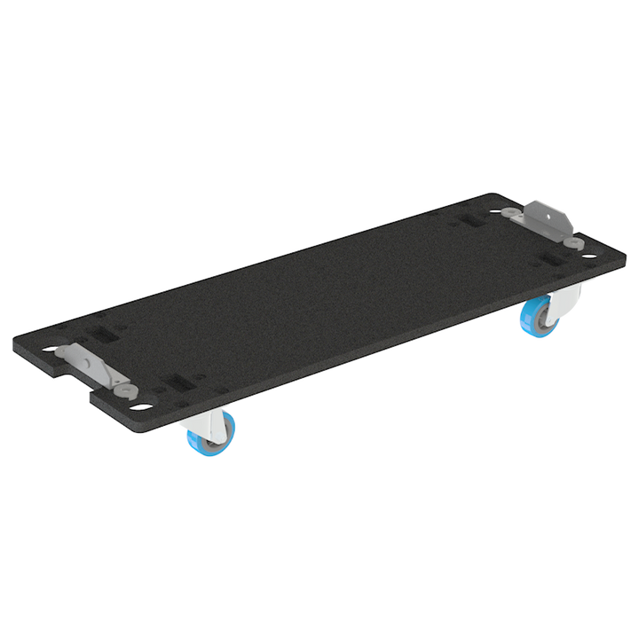 Top view of the custom wheel board (skate) for d&b audiotechnik J8 loudspeaker by ALP Flight Cases