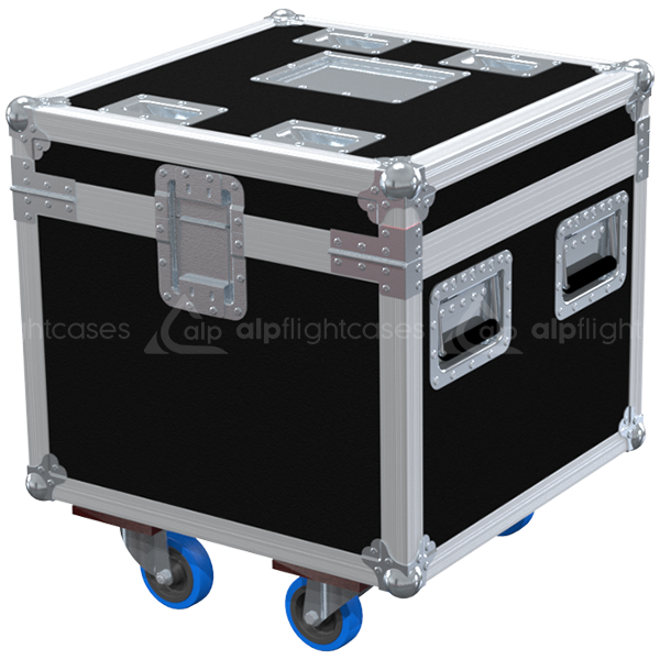 Professional flight case rear view, showcasing structural integrity and touring-grade finishing for Verlinde motor by ALP Flight Cases.