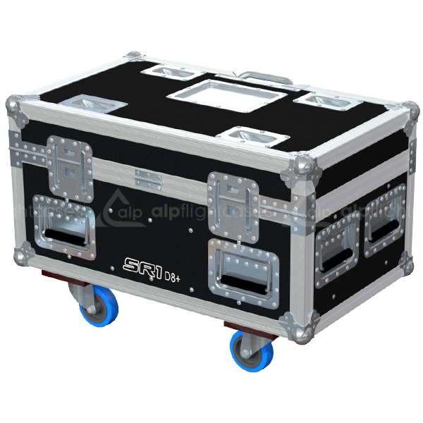 Rear view of ALP touring flight case designed for 2x Verlinde SR1 D8+ 0.25T motors