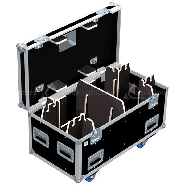 Empty interior view of ALP flight case for 2x Verlinde SR5 0.5T motors