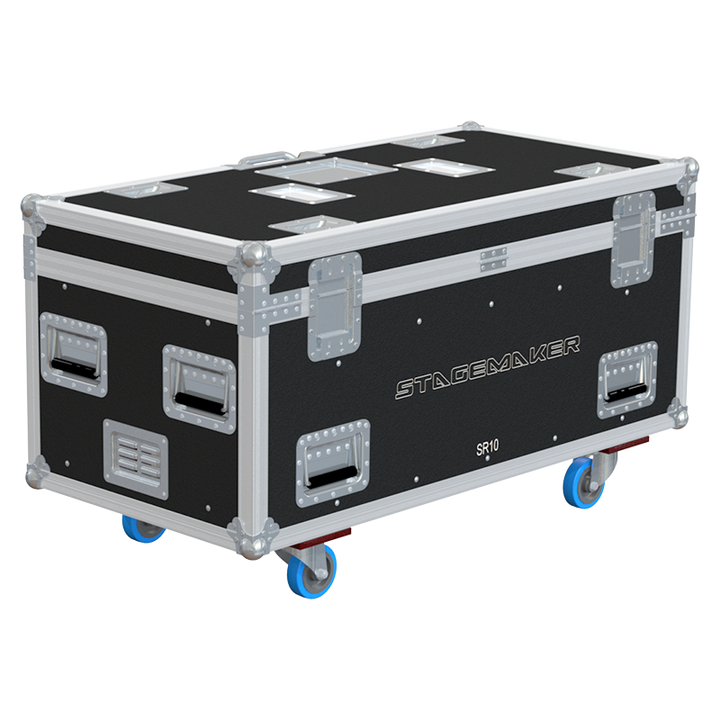 Rear view of ALP touring flight case designed for 2x Verlinde Stagemaker SR10 motors.